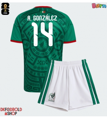 Mexico Armando Gonzalez #14 Hjemmebanesæt Børn VM 2026 Kort ærmer (+ korte bukser)